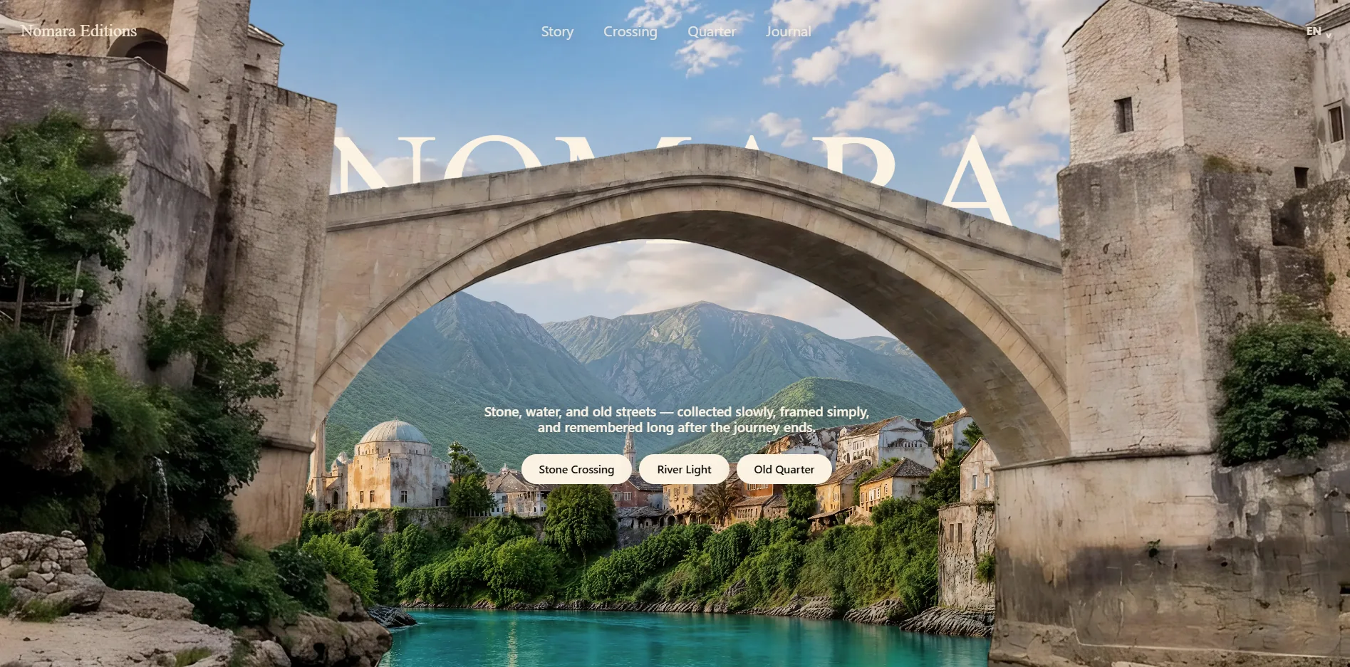 Nomara Editions homepage design preview