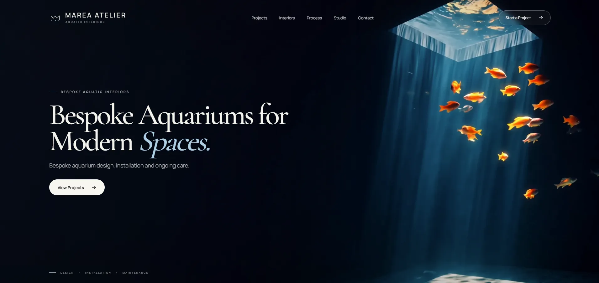 Marea Atelier homepage design preview
